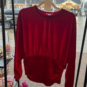 Red Velvet Blouse